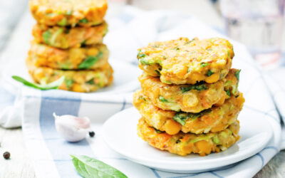 Indian spiced Zucchini and chickpea fritters